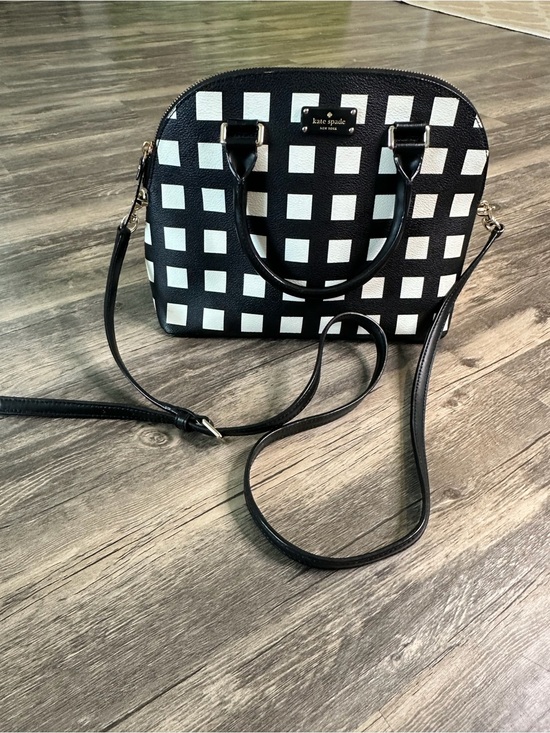 kate spade Handbags - Kate Spade Cedar Street Maise Black White Gingham Satchel Crossbody Bag EUC